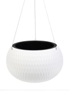 Кашпо для цветов «Жемчужина», 7 л, d=36 см, h=22 см, пластик, со вставкой, подвесное, белое - Фото 3