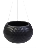 Кашпо для цветов «Жемчужина», 7 л, d=36 см, h=22 см, пластик, со вставкой, подвесное, цвет графитовый - Фото 3