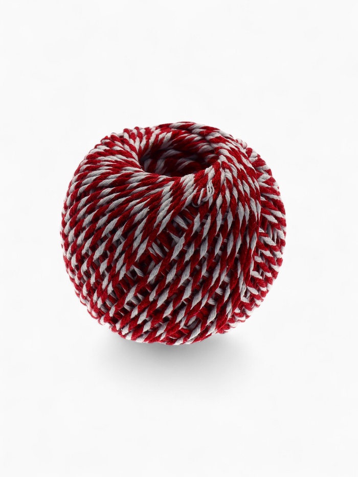 Шнур хлопчатобумажный «Шпагат» длина 100 м, d=2 мм, красно-белый