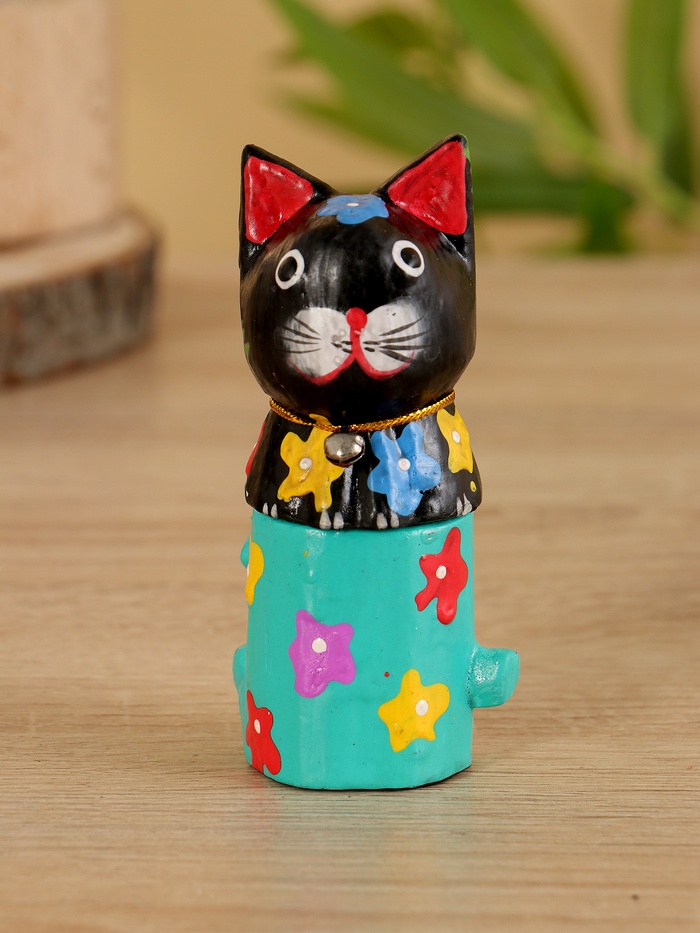 Сувенир «Кот в кастрюльке», 4×4×10 см, дерево