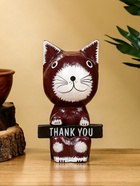 Сувенир "Кот с табличкой WELCOME" дерево 10х7х16 см, цв. бело-коричневый 10615568 - фото 16683870