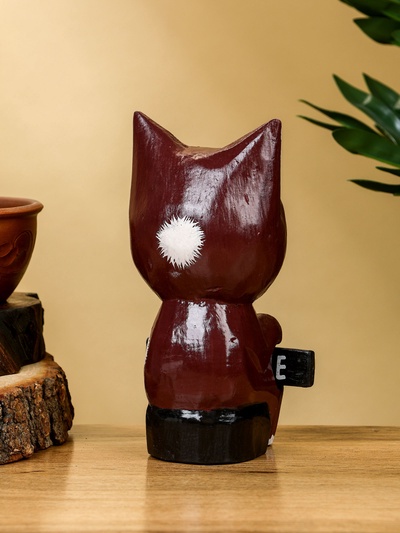 Сувенир «Кот с табличкой WELCOME», 10×7×16 см, дерево, бело-коричневый