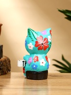 Сувенир «Кот с табличкой WELCOME», 8×5×10 см, дерево, бирюзовый 10615576 - фото 16701010