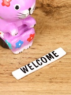 Сувенир «Кот с табличкой WELCOME», 8×5×10 см, дерево, сиреневый 10615577 - фото 16701020