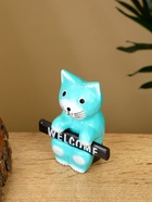 Сувенир «Кот с табличкой WELCOME», 8×4×10 см, дерево, бирюзовый 10615579 - фото 16701031