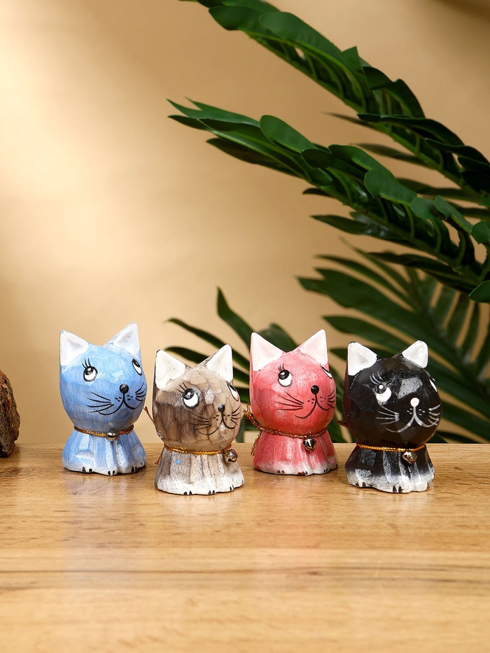Набор сувенирный «Милые котята», 4 шт., 6 см, дерево албезия