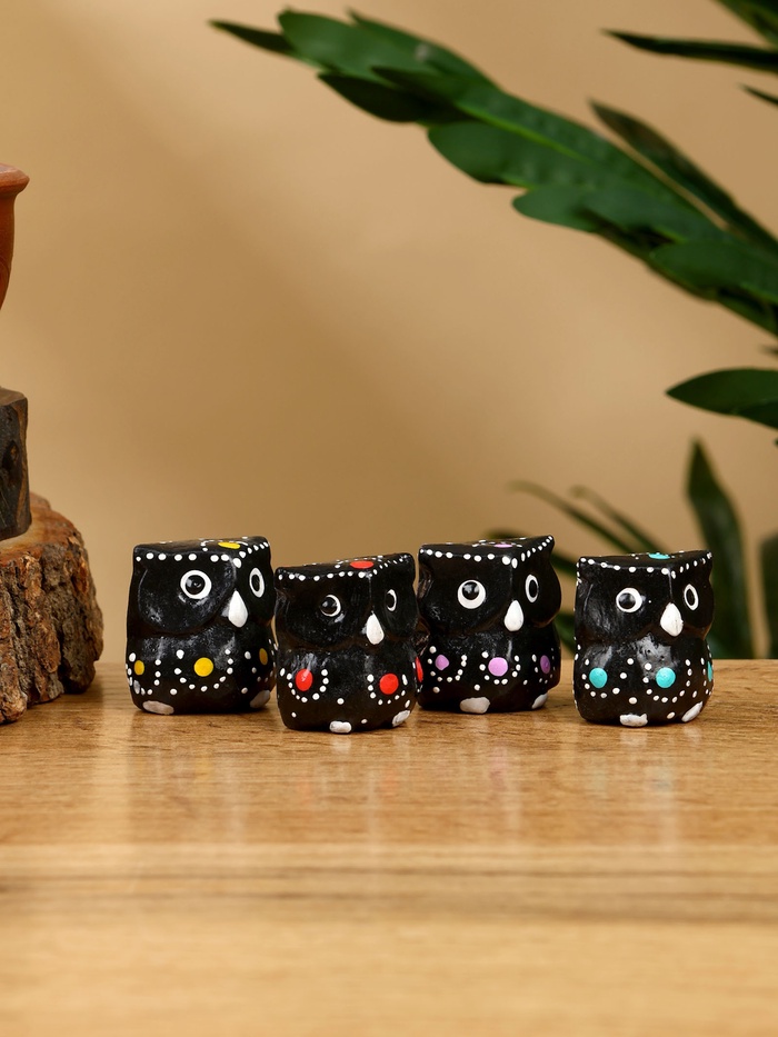 Набор сувенирный «Совушки», 5 шт., 3 см, дерево албезия