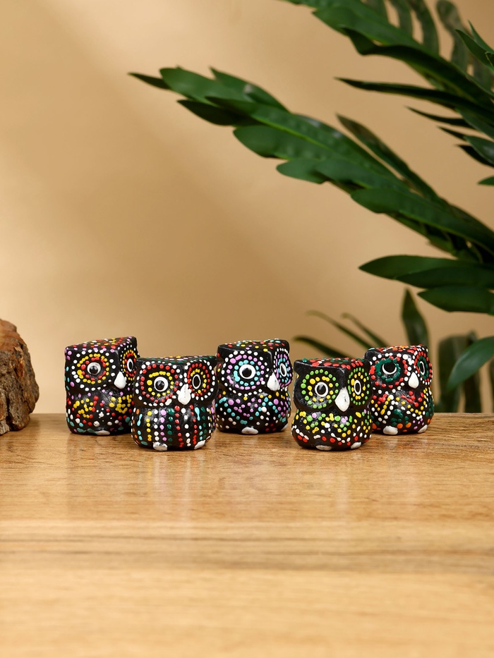 Набор сувенирный «Совушки», 5 шт., 3 см, дерево албезия