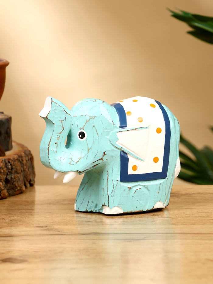 Сувенир «Слонёнок», 12×5×9 см, дерево, бирюзовый