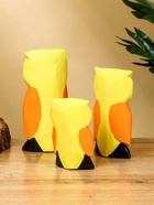 Набор сувенирный «Совята с сердечком», h=15 см, h=12.5 см, h=9.5 см, дерево, оранжево-желтый - Фото 6