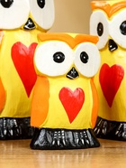 Набор сувенирный «Совята с сердечком», h=15 см, h=12.5 см, h=9.5 см, дерево, оранжево-желтый - Фото 8