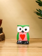 Набор сувенирный «Совята с сердечком», h=15 см, h=13 см, h=10 см, дерево, розово-зелёный - Фото 2