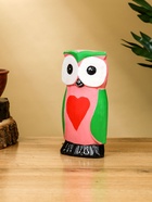 Набор сувенирный «Совята с сердечком», h=15 см, h=13 см, h=10 см, дерево, розово-зелёный - Фото 4