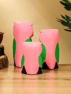 Набор сувенирный «Совята с сердечком», h=15 см, h=13 см, h=10 см, дерево, розово-зелёный - Фото 6