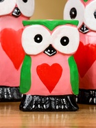 Набор сувенирный «Совята с сердечком», h=15 см, h=13 см, h=10 см, дерево, розово-зелёный - Фото 7
