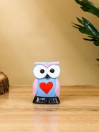 Набор сувенирный «Совята с сердечком», h=15 см, h=13 см, h=11 см, дерево, сиренево-голубой - Фото 3