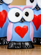 Набор сувенирный «Совята с сердечком», h=15 см, h=13 см, h=11 см, дерево, сиренево-голубой - Фото 8