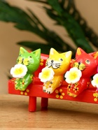 Сувенир «Котята на скамейке», 19×8×6 см, дерево, красный 10615628 - фото 16740267
