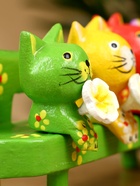 Сувенир "Котята на скамейке" дерево 19х8х6 см, цв. зелёный 10615631 - фото 16701152