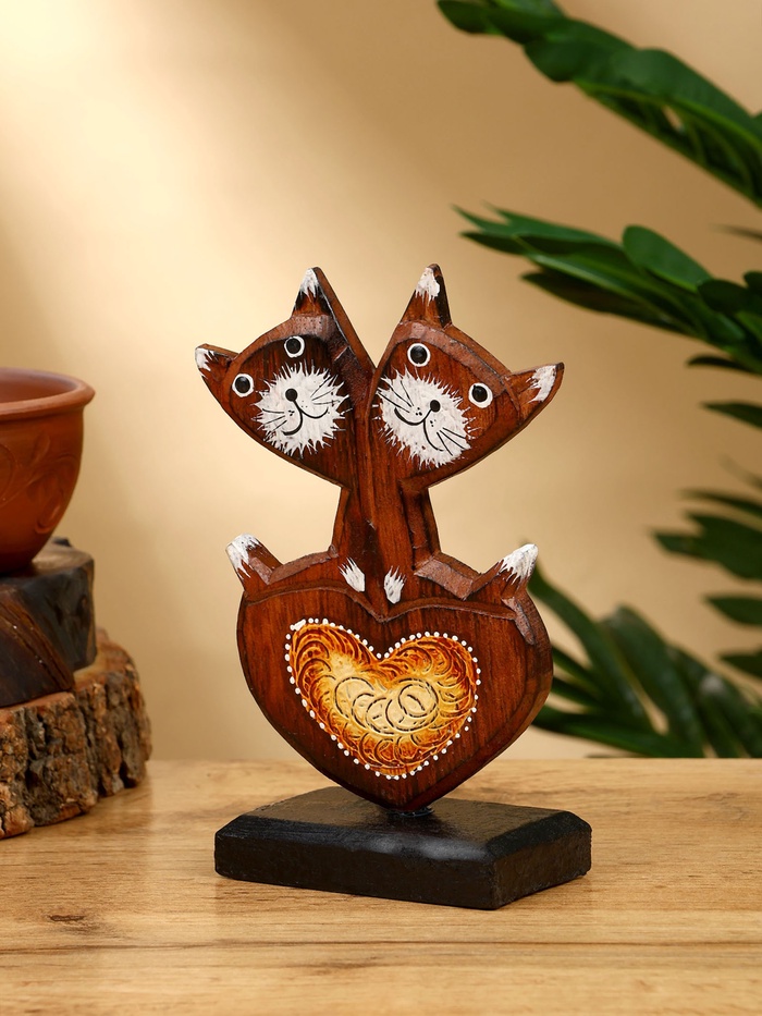 Сувенир «Кошачья парочка», 8×5×15 см, дерево, коричневый - Фото 1