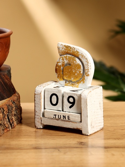 Календарь настольный «Ракушка», 10×7×5.4 см, дерево, белый