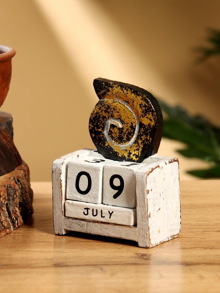 Календарь настольный «Ракушка», 7.5×4×10 см, дерево, чёрный - Фото 1