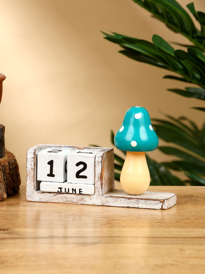 Календарь настольный «Грибок», 13×3.5×9 см, дерево, бело-зелёный - Фото 1