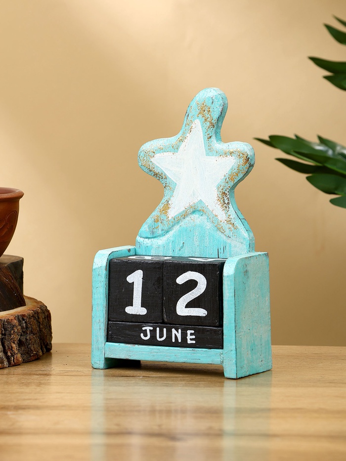 Календарь настольный «Морская звезда», 11×5×16 см, дерево, золотисто-бирюзовый - Фото 1