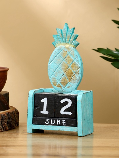 Календарь настольный «Ананас», 11×5×16 см, дерево, бирюзовый