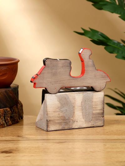 Календарь настольный «Мопед», 14×5.5×14 см, дерево, красный