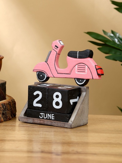 Календарь настольный «Мопед», 11×5×14 см, дерево, розовый