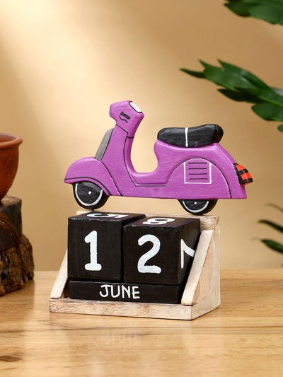 Календарь настольный «Мопед», 14×5.5×14.5 см, дерево, фиолетовый