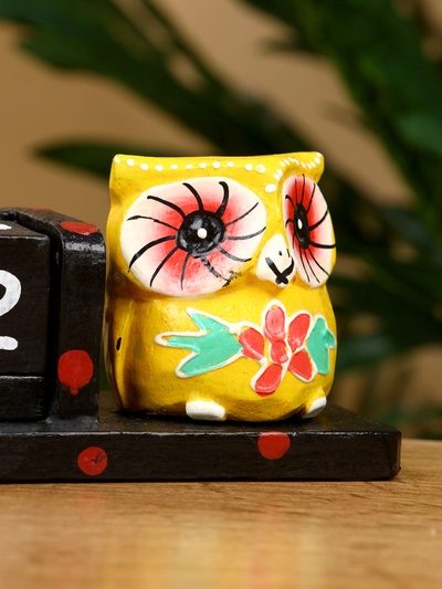 Календарь настольный «Совушки», 19×6×6 см, дерево, чёрно-жёлтый