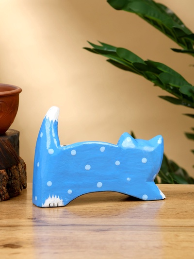 Календарь настольный «Кошка», 13×4×10 см, дерево, синий