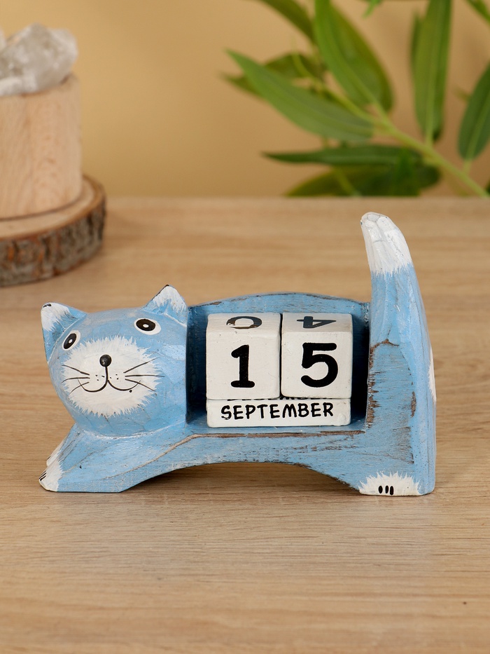 Календарь настольный «Кошка», 13×4×10 см, дерево