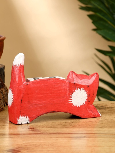 Календарь настольный «Кошка», 13×4×10 см, дерево, красный