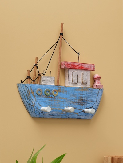 Вешалка «Корабль», 30×5×25 см, дерево албезия