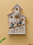 Вешалка «Скворечник с воробьями», 20×5×35 см, дерево албезия - Фото 1