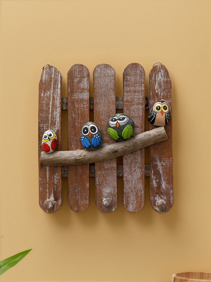 Вешалка «Воробьи на ветке», 23×23×6 см, дерево албезия - Фото 1