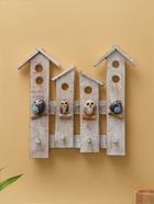 Вешалка «Скворечник с воробьями», 35×6.5×33.5 см, дерево албезия - Фото 1