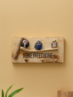 Вешалка "HOME SWEET HOME" дерево Албезия 30х6х15 см