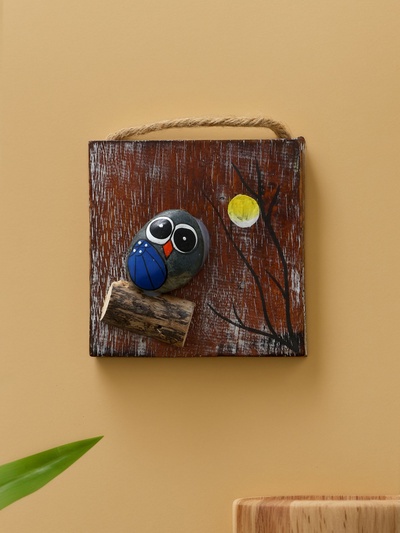 Панно «Воробушек», 10×10×2.5 см, дерево