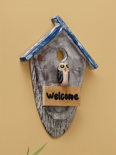 Панно WELCOME, 15×3×20 см, дерево, белое
