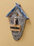 Панно WELCOME, 15×3×20 см, дерево, белое - Фото 3
