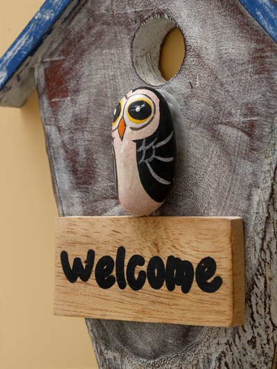 Панно WELCOME, 15×3×20 см, дерево, белое