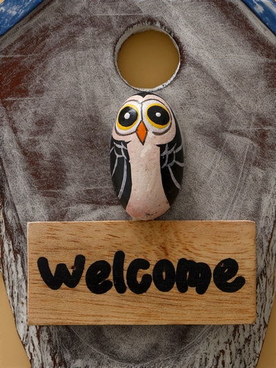 Панно WELCOME, 15×3×20 см, дерево, белое