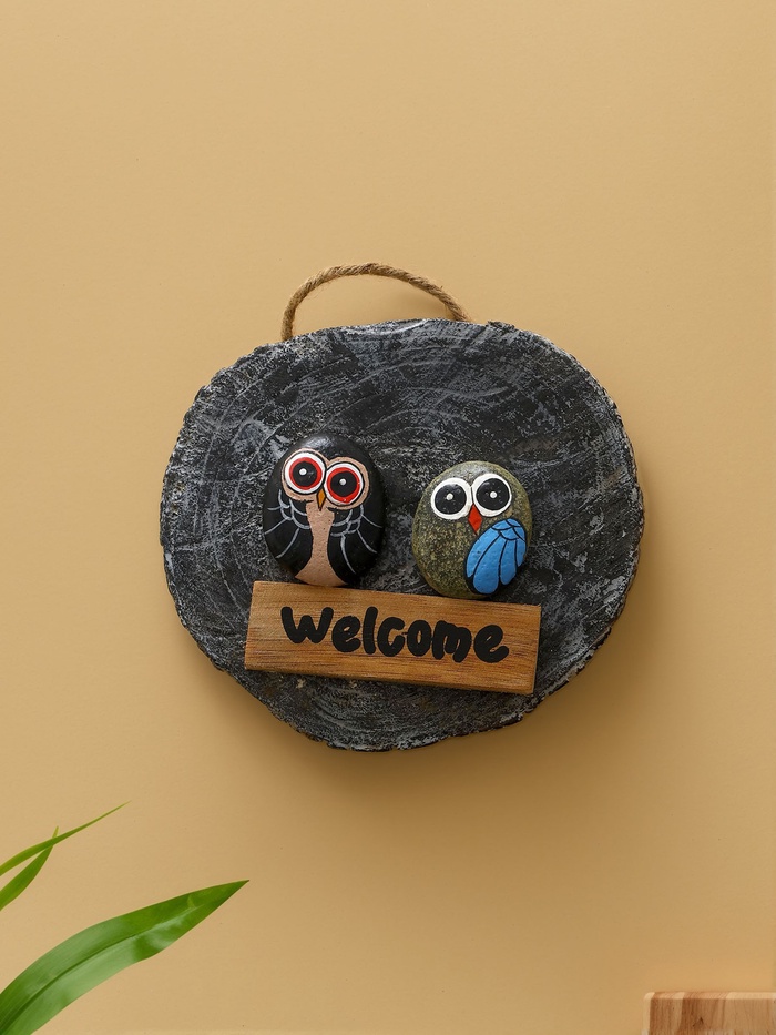 Панно WELCOME, 18×5×18 см, дерево, бежевое - Фото 1