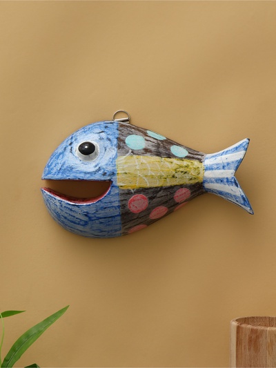 Панно «Рыба-хищник», 20×12×4 см, дерево, разноцветное