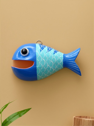 Панно «Рыба-хищник», 22×11×5 см, дерево, разноцветное