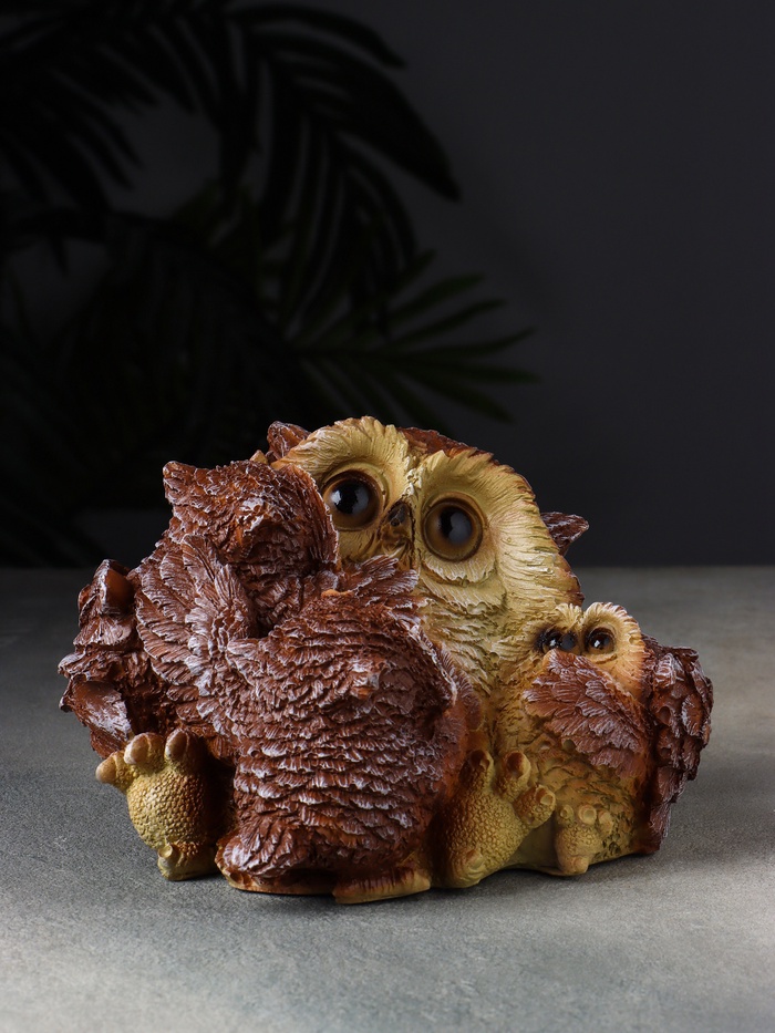 Копилка для денег «Сова: Счастливая мама», 18 см, коричневый